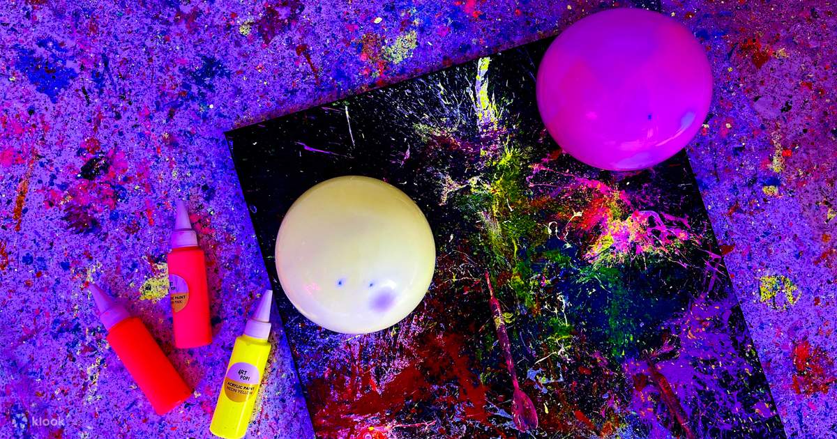 Neon Balloon Splatter Art by Art Pop Klook